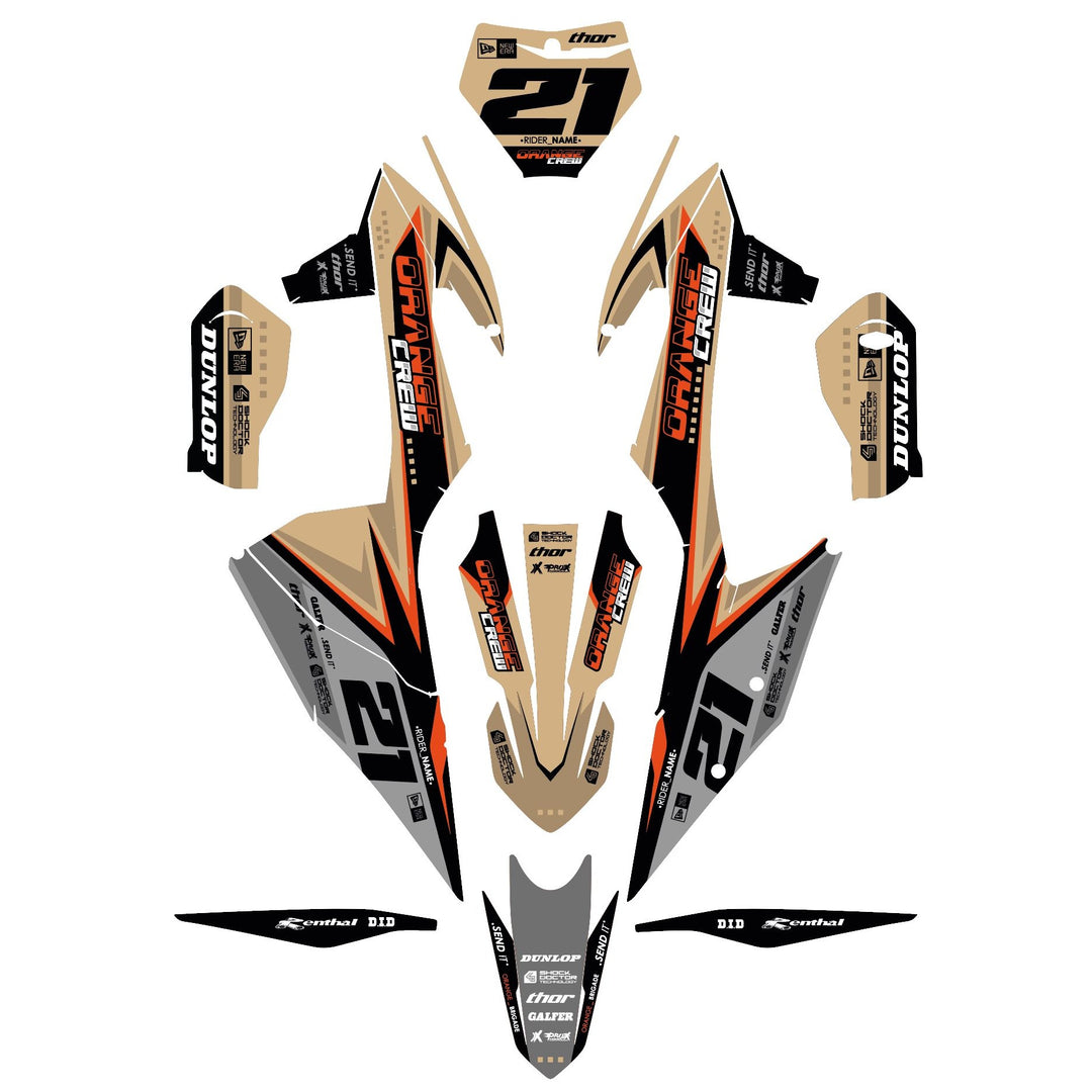 GRAPHICS KIT DECALS compatible with KTM orangecrew