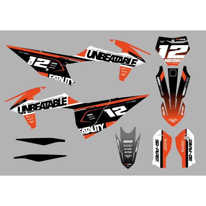 GRAPHICS KIT DECALS compatible with KTM unbeatable